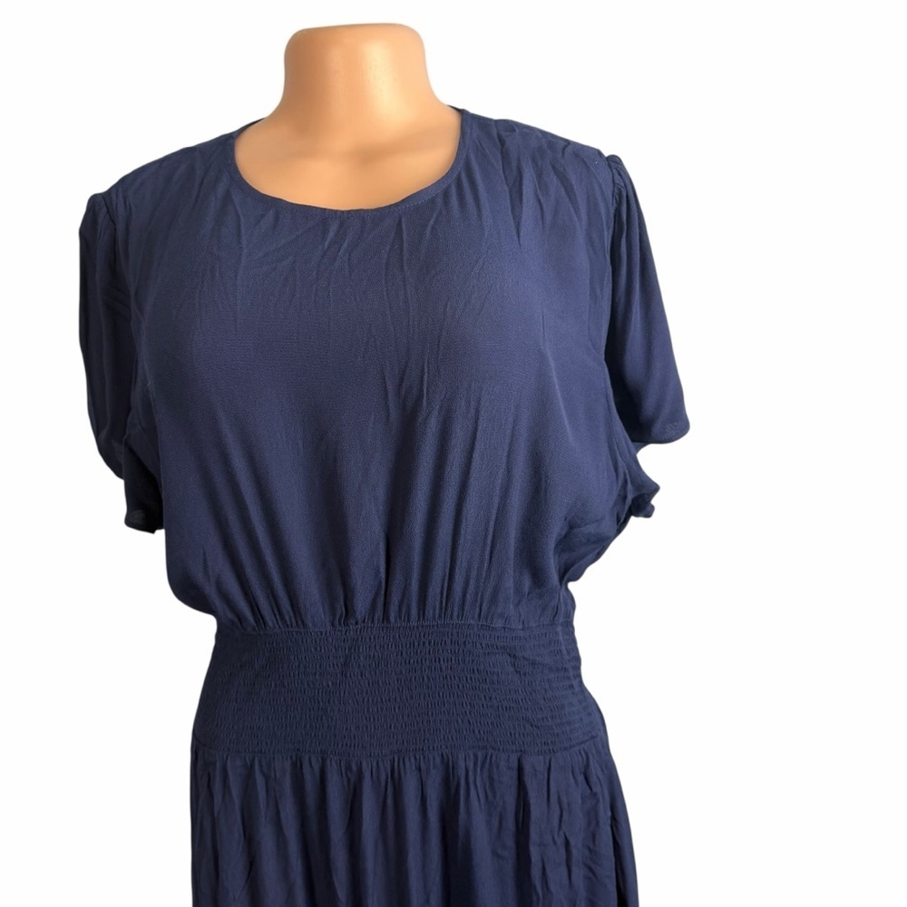 Wilfred Navy Blue Maxi Dress with Smocked Waist - Picture 4 of 13